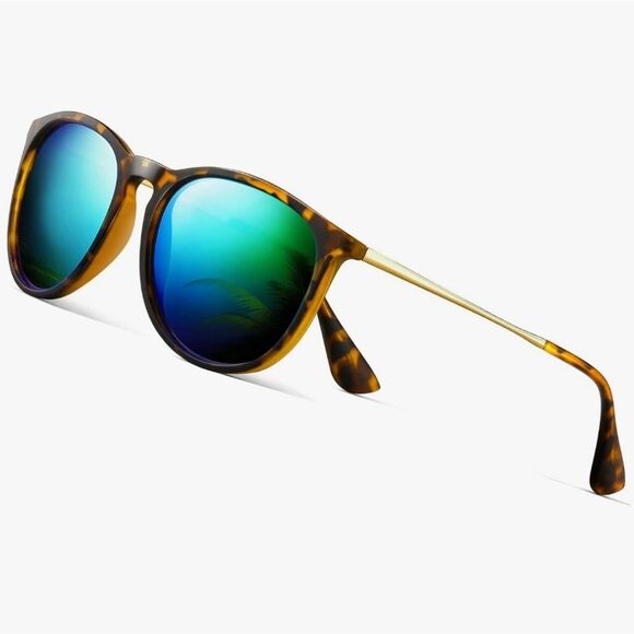 ☔️🩵Tortoise Mirrored Lightweight Retro Polarized Sunglasses - Picture 1 of 13